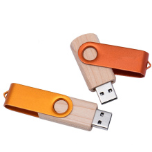 Popular New Swivel metal and wooden usb flash drive 2.0 2gb 4gb 8gb 16gb customized logo